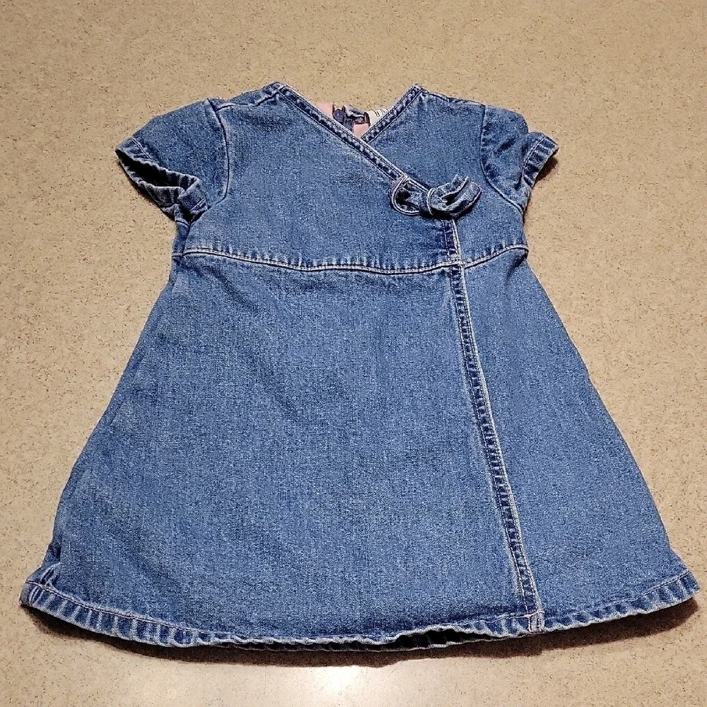 Vintage Y2k Baby Gap Denim Dress 2002 Blue (SIZE 12-18 MONTHS)